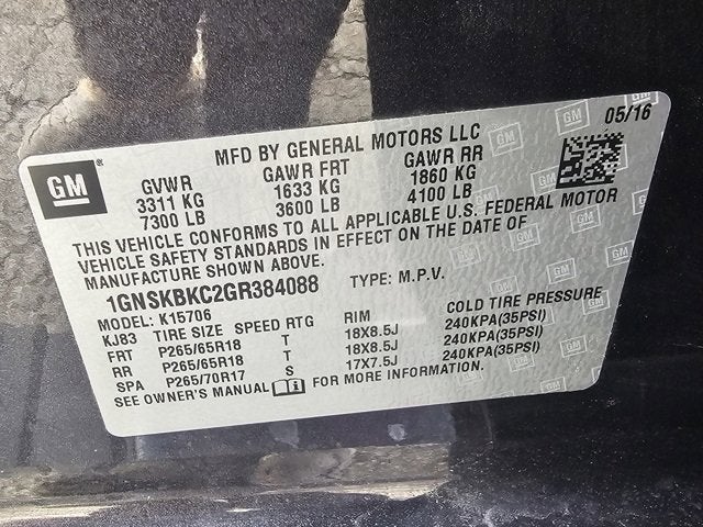 2016 Chevrolet Tahoe LT